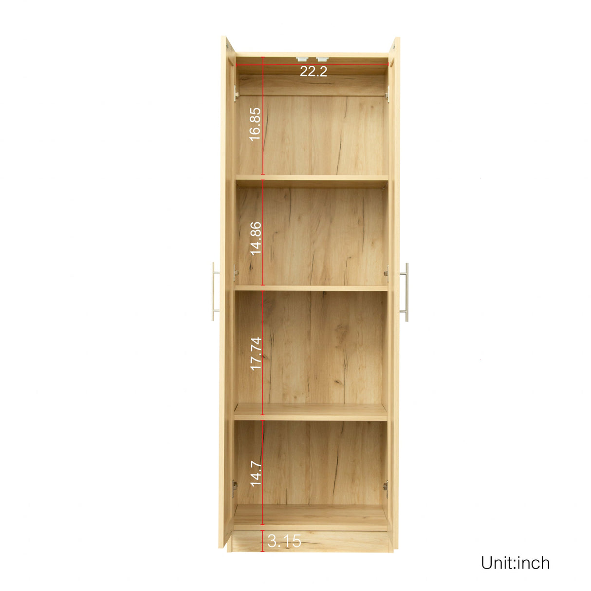 Modern Wardrobe w/ 2 Doors and 3 Shelves - Durable Storage Solution