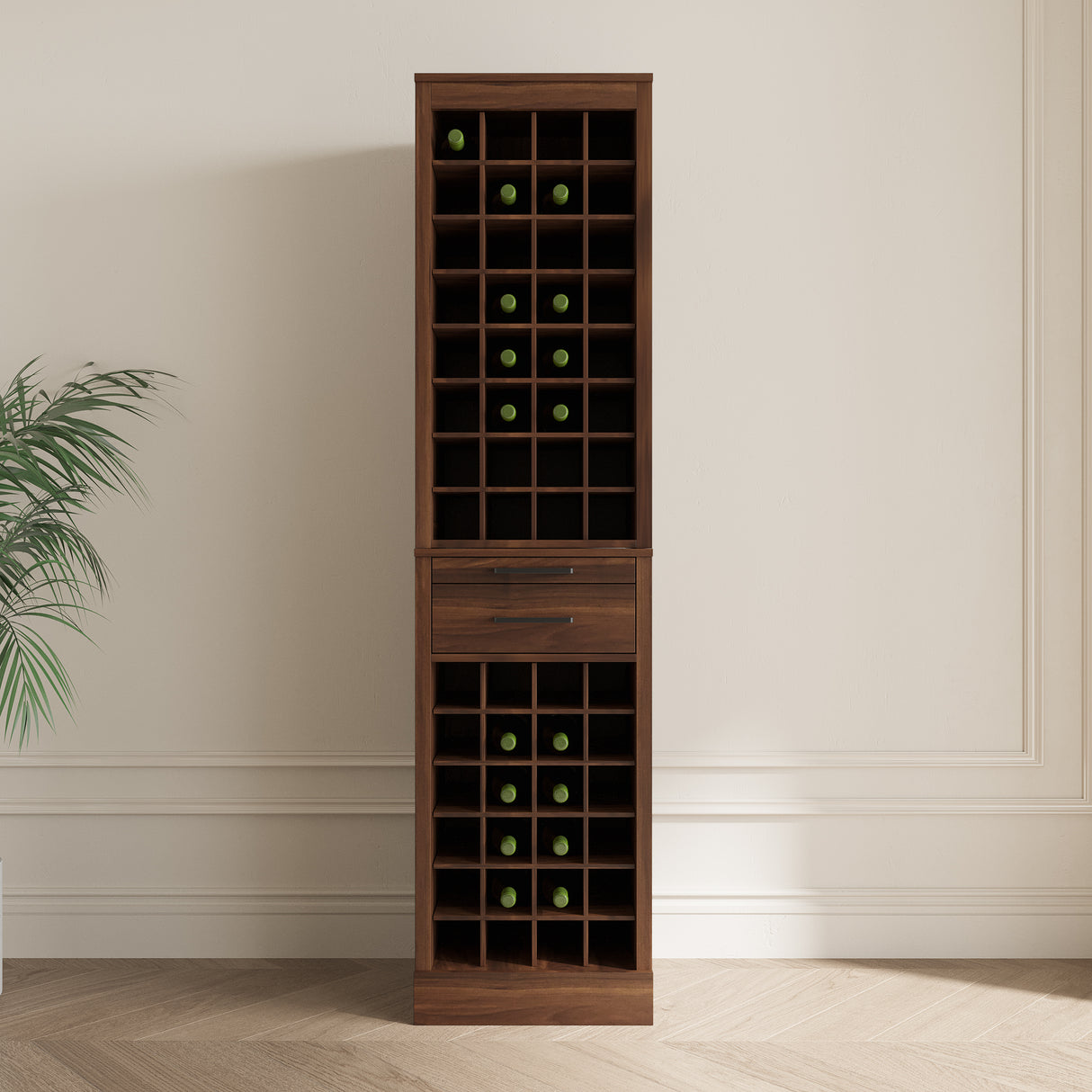 Modern Bar Cabinet 32-Bottle for Storage & Display - Joysource