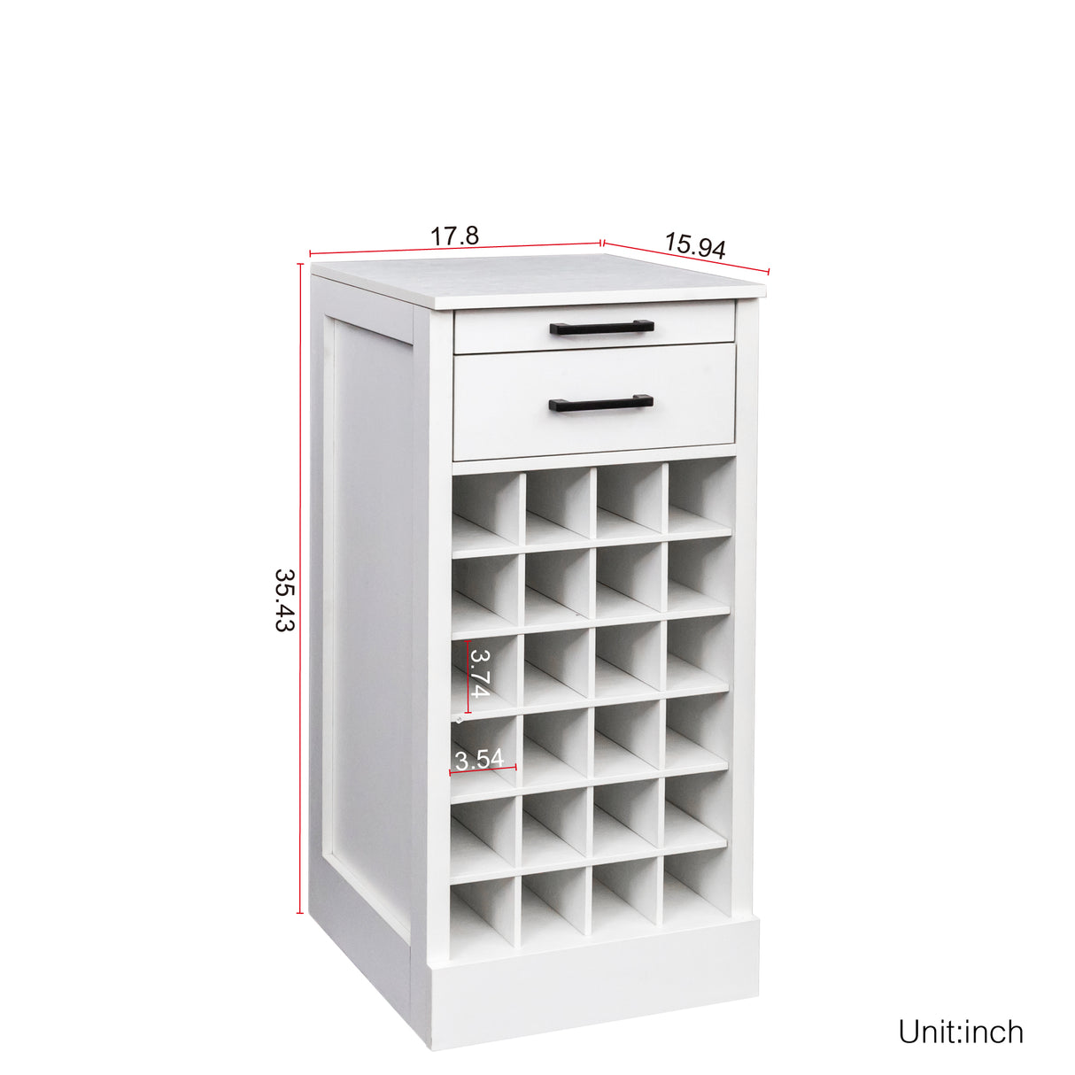 Modular Bar Cabinet for 24 Bottles w/ Drawers - Joysource