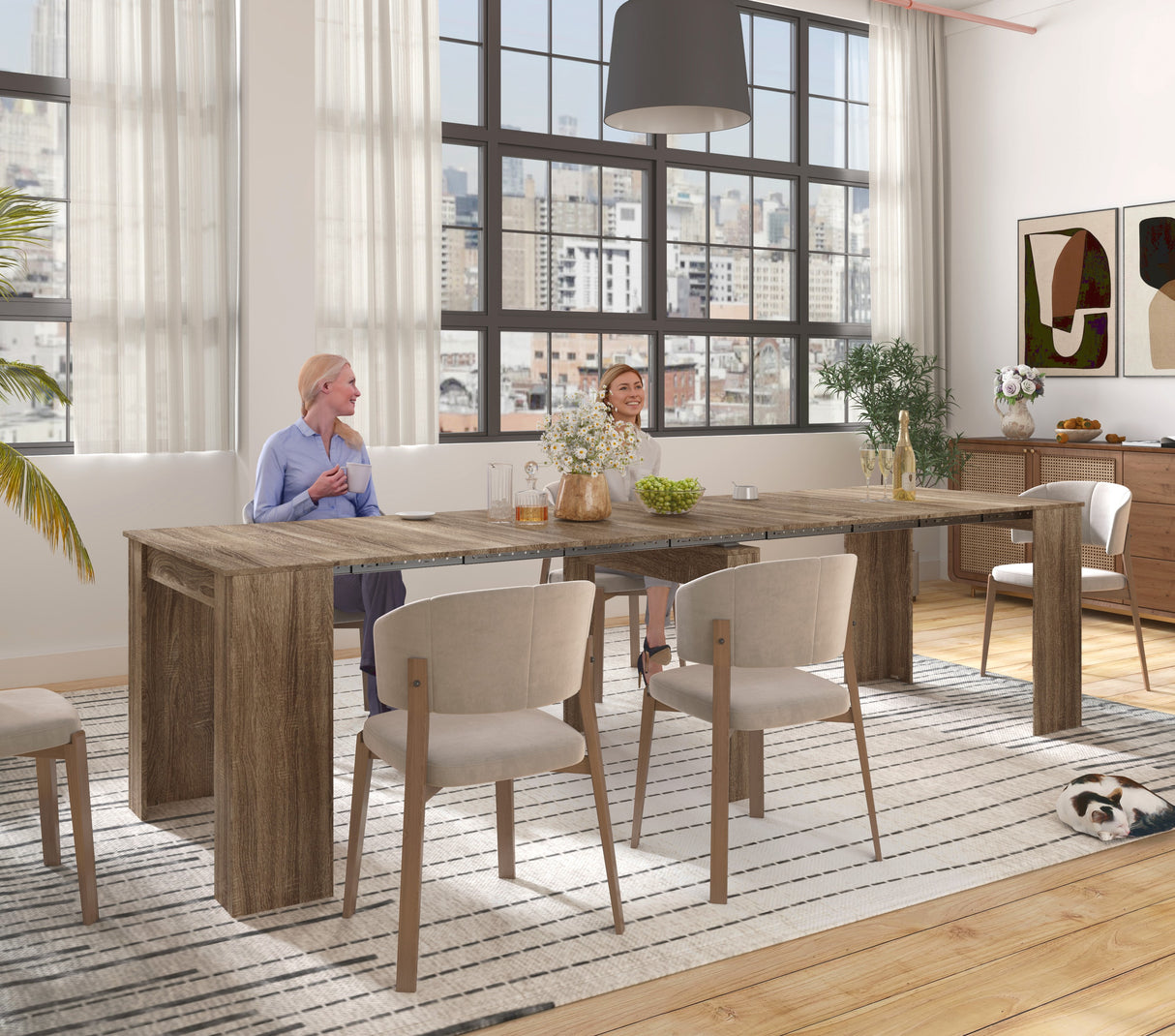 Space-Saving Extendable Dining Table for 2-12 People - Joysource