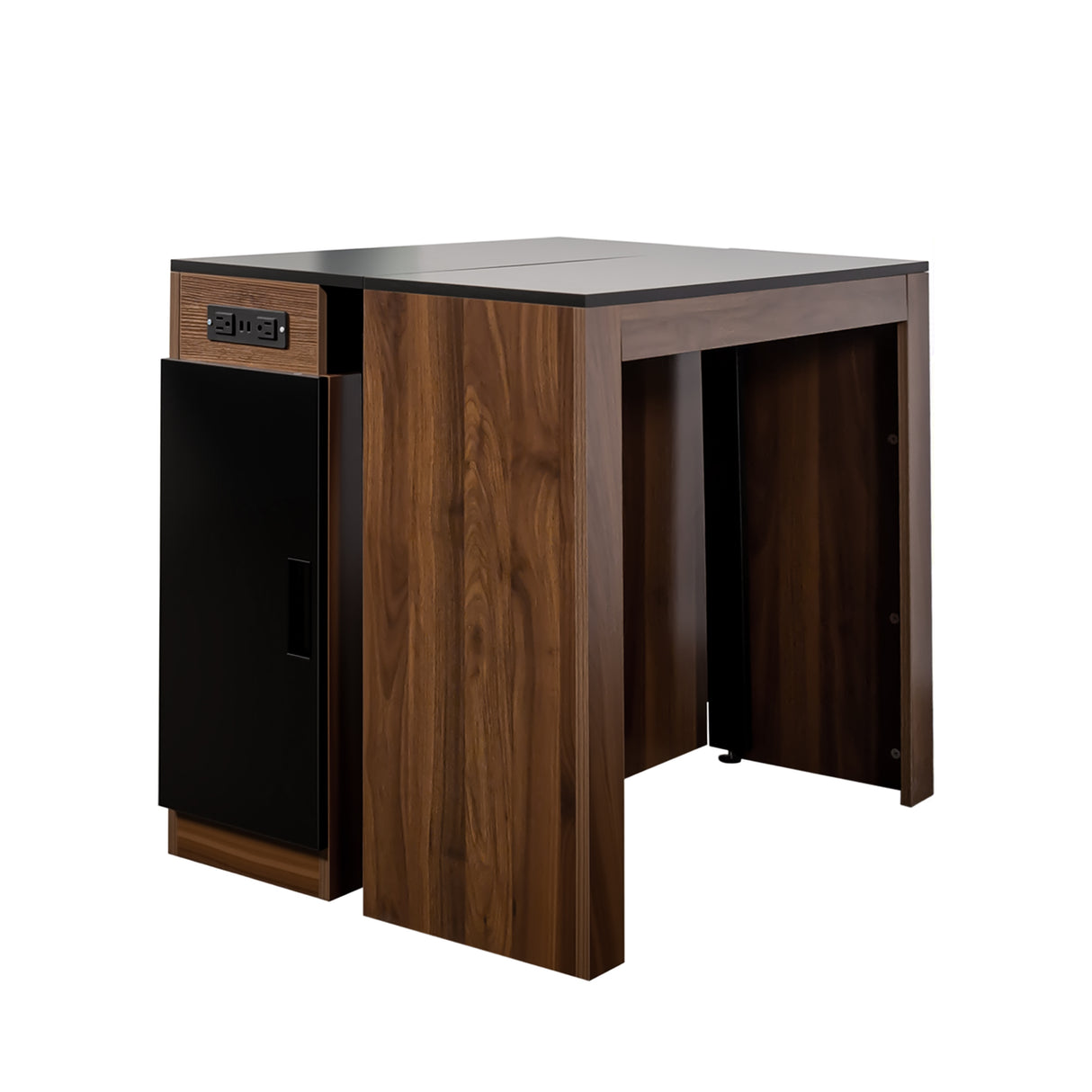 Modern Extendable Dining Table w/ Built-In Outlet & Storage for 2-12 People