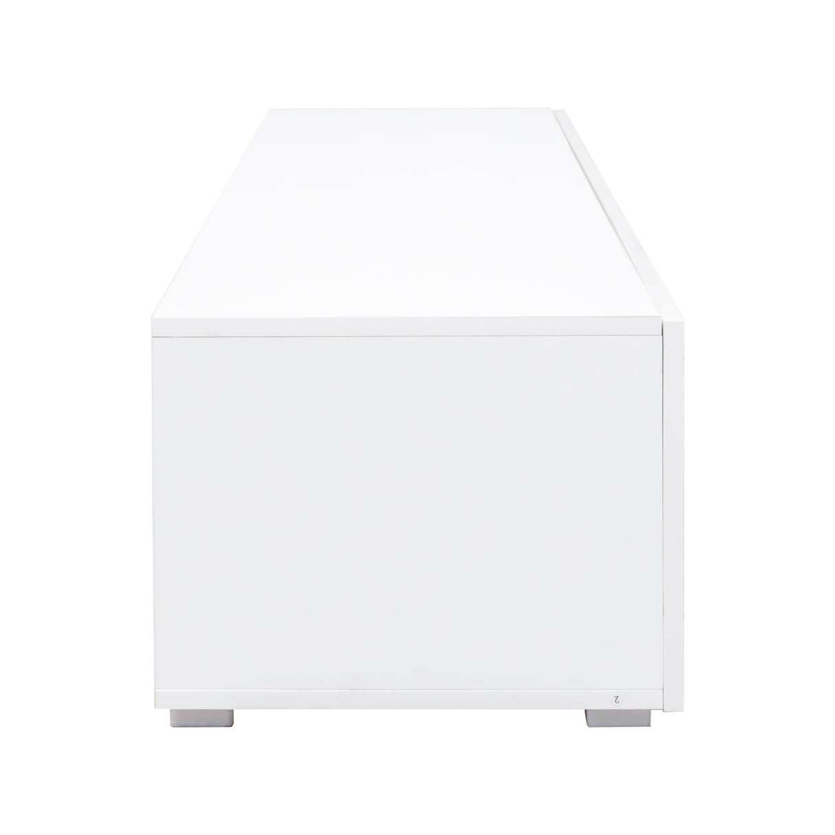 Modern TV Stand for TVs up to 59" with Hidden Storage | White Media Console
