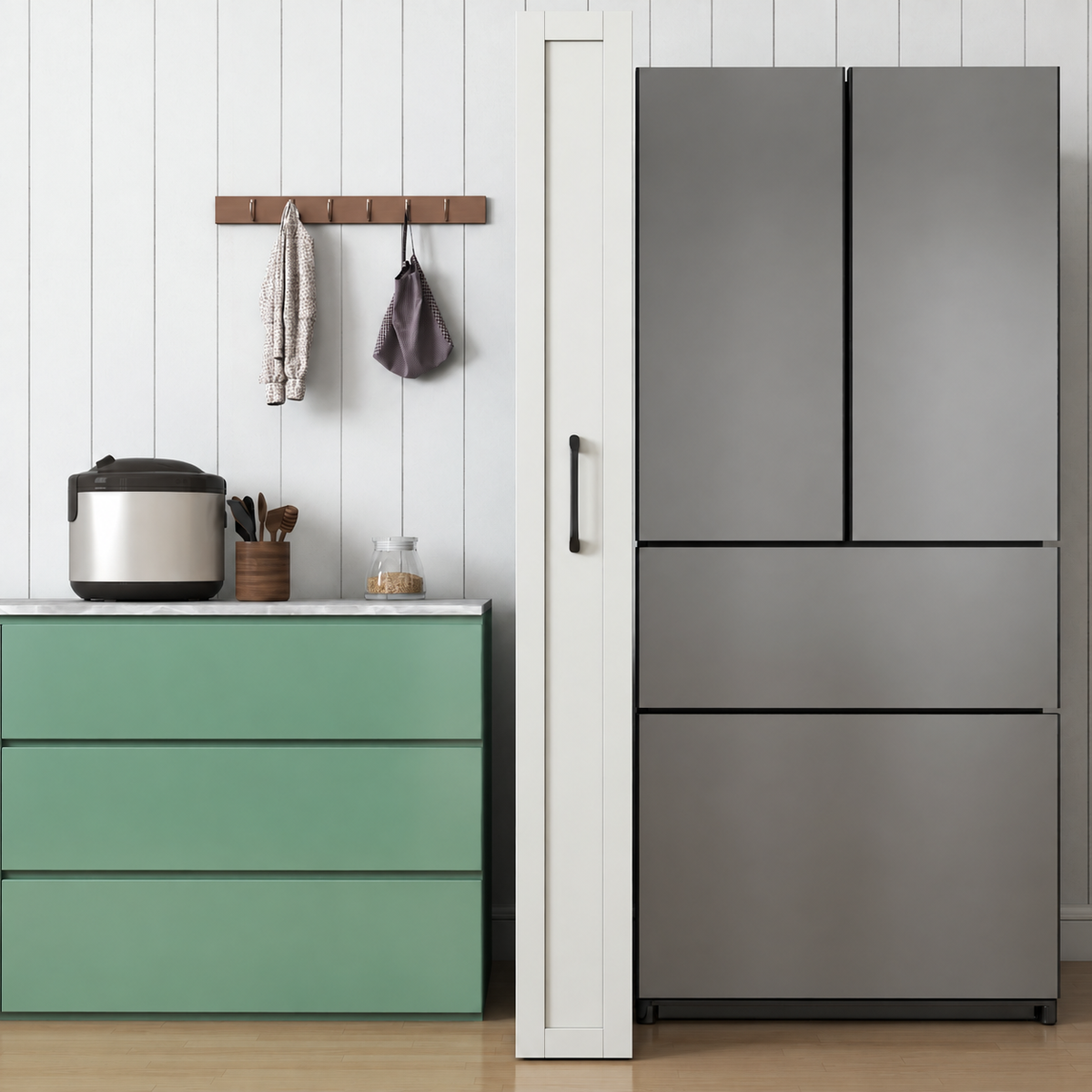 71" Slim Rolling Pantry Storage Cabinet for Kitchen, Bathroom, Laundry, Office