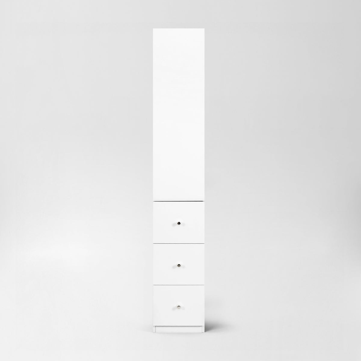71" Narrow Display Storage Cabinet w/ 4-Tier Shelf and 3 Side Drawers