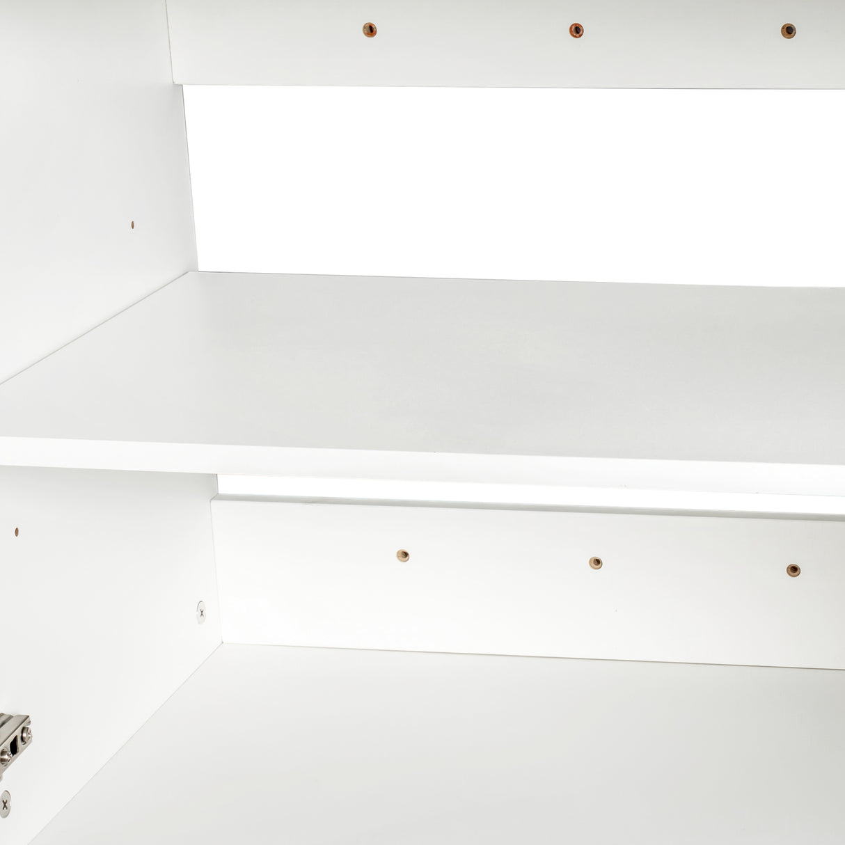 Wall-mounted Storage Cabinet w/ 2 Doors for Kitchen & Bathroom, White