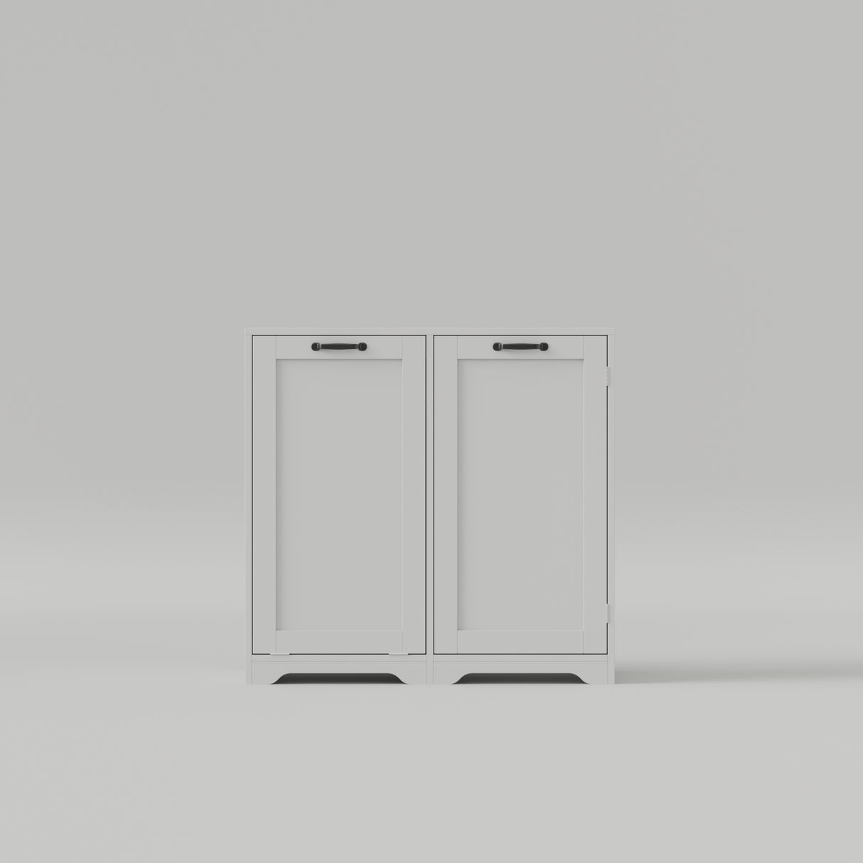 White Tilt-Out Laundry Hamper Cabinet w/ Door & Adjustable Shelves