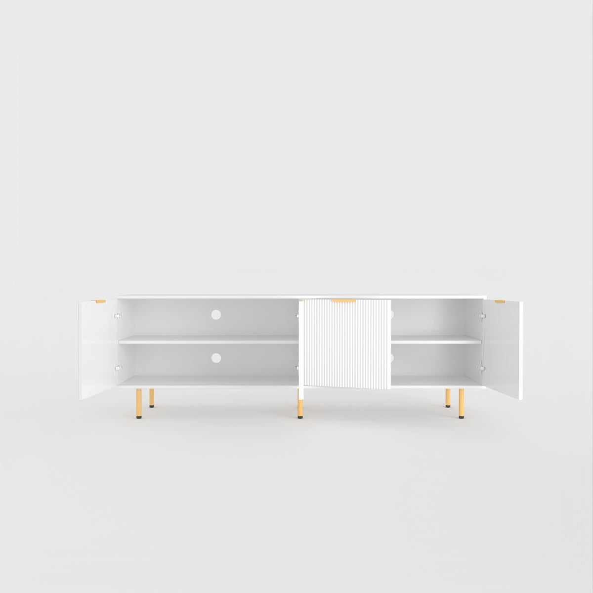 71" TV Stand w/ Storage Cabinet & Adjustable Shelves | Modern Credenza