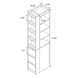 71" Narrow Storage Cabinet w/ 4-Tier Open Shelves & 3 Side Drawers