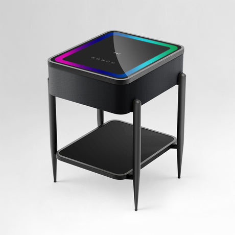 Smart Side Table with Built-in Bluetooth Speaker & Wireless Charging