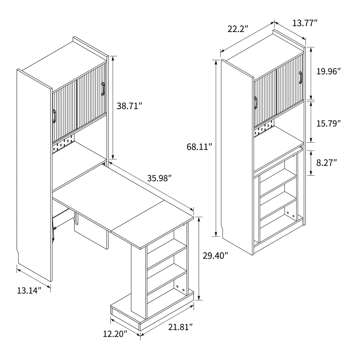 Multifunctional Foldable Computer Desk w/ Storage & Pegboard | Space-Saving