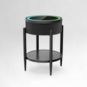 Round Smart Side Table with Built-in Bluetooth Speaker & Wireless Charging