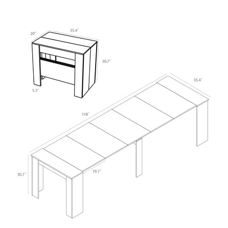 Space-Saving Extendable Dining Table for 2-12 People - Joysource