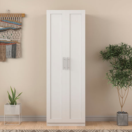 Modern Wardrobe w/ 2 Doors and 3 Shelves - Durable Storage Solution