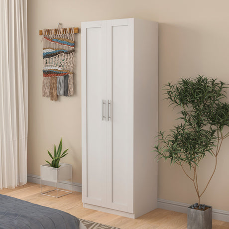Modern Wardrobe w/ 2 Doors and 3 Shelves - Durable Storage Solution
