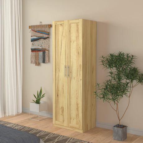 Modern Wardrobe w/ 2 Doors and 3 Shelves - Durable Storage Solution