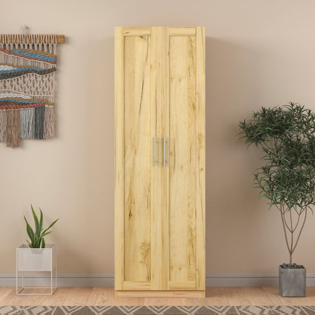 Modern Wardrobe w/ 2 Doors and 3 Shelves - Durable Storage Solution
