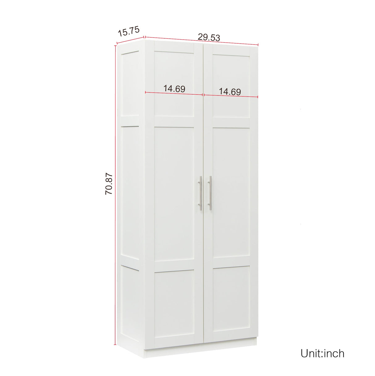 Modern High Wardrobe - Spacious Storage with Doors & Shelves