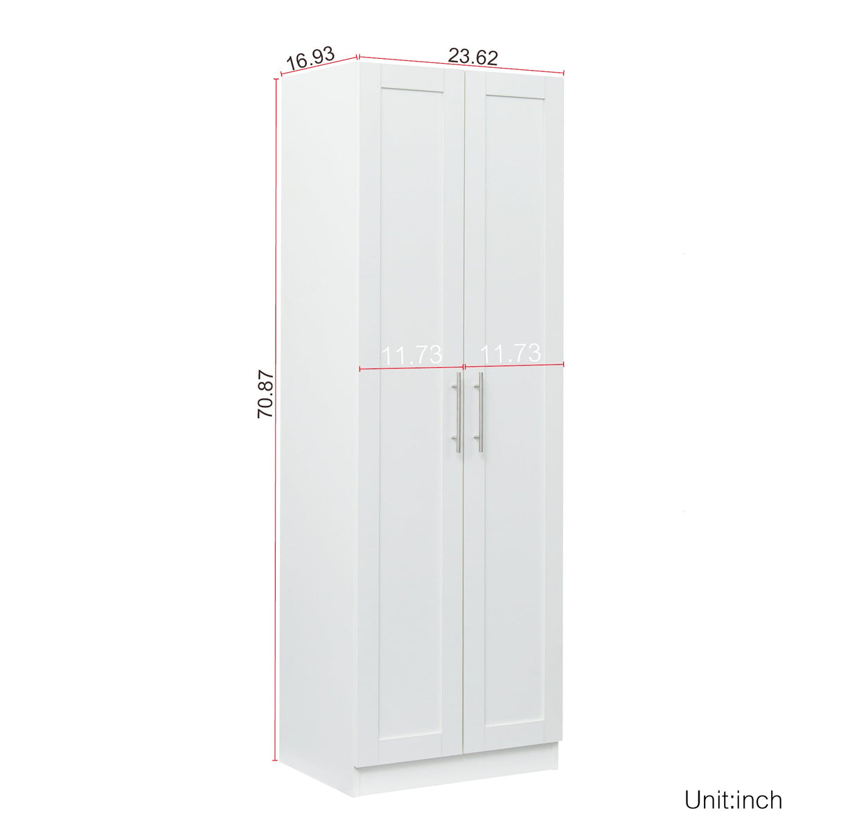 Modern Wardrobe w/ 2 Doors and 3 Shelves - Durable Storage Solution