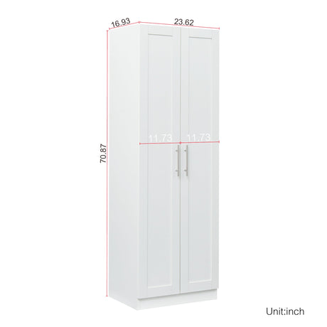 Modern Wardrobe w/ 2 Doors and 3 Shelves - Durable Storage Solution