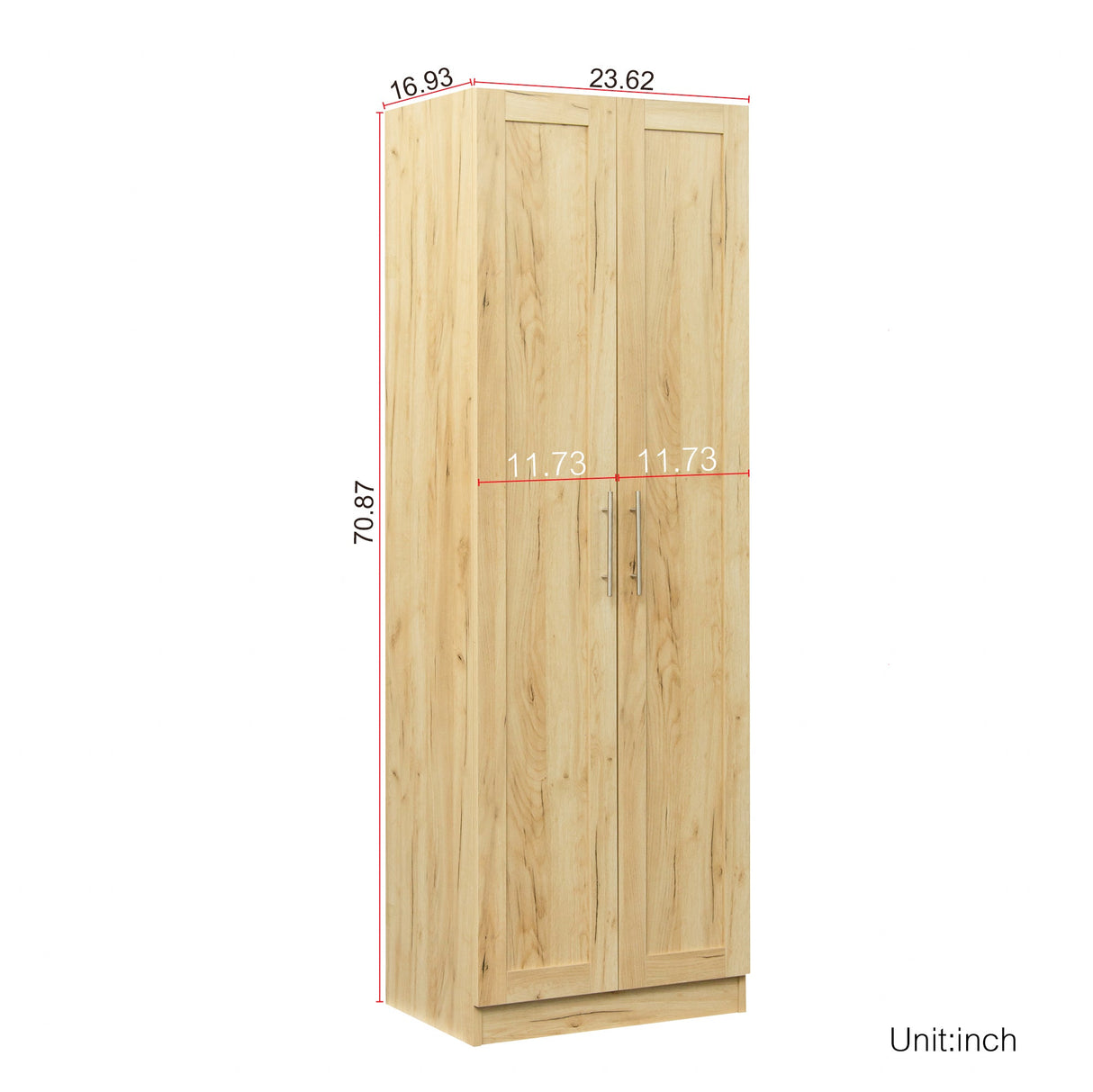 Modern Wardrobe w/ 2 Doors and 3 Shelves - Durable Storage Solution
