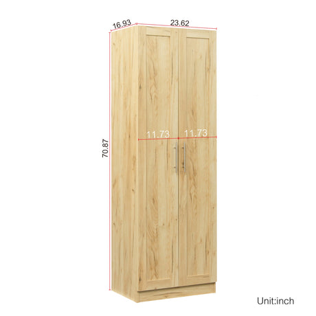 Modern Wardrobe w/ 2 Doors and 3 Shelves - Durable Storage Solution