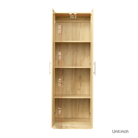 Modern Wardrobe w/ 2 Doors and 3 Shelves - Durable Storage Solution