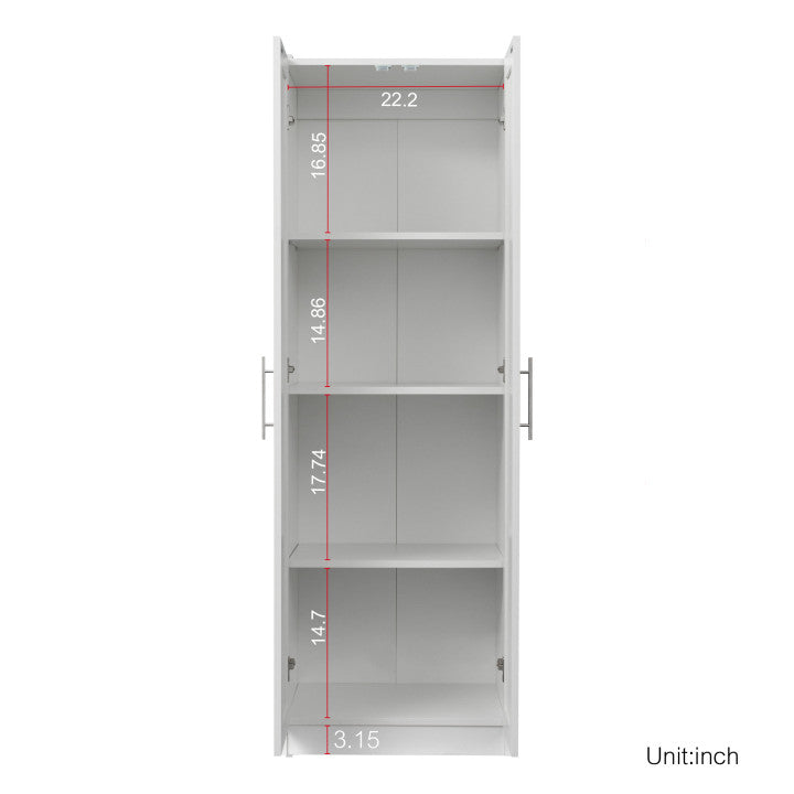 Modern Wardrobe w/ 2 Doors and 3 Shelves - Durable Storage Solution