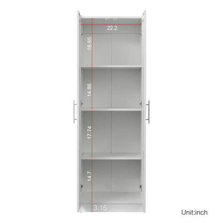 Modern Wardrobe w/ 2 Doors and 3 Shelves - Durable Storage Solution