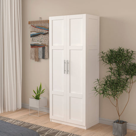 Modern High Wardrobe - Spacious Storage with Doors & Shelves