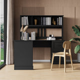 L-Shaped Computer Desk with Hutch for Home Office