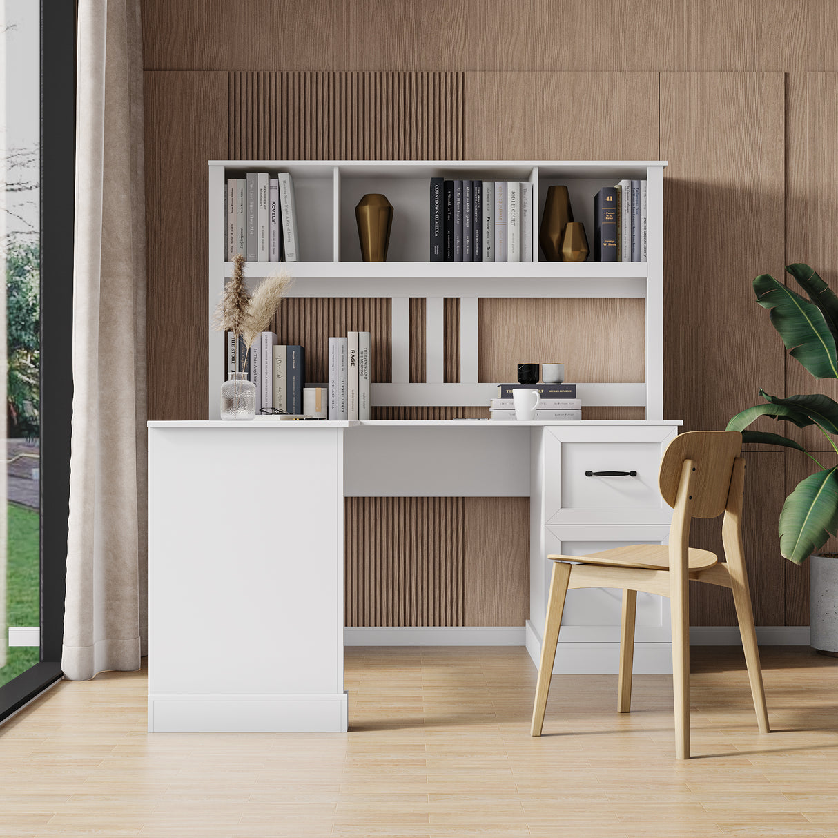 L-Shaped Computer Desk with Hutch for Home Office | Joysource