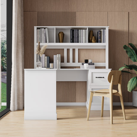 L-Shaped Computer Desk with Hutch for Home Office | Joysource