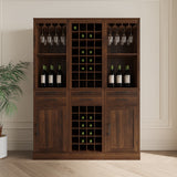 Walnut Modular Bar Cabinet for 24 Bottles w/ Drawers - Joysource