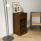Walnut Modular Bar Cabinet for 24 Bottles w/ Drawers - Joysource