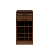 Walnut Modular Bar Cabinet for 24 Bottles w/ Drawers - Joysource