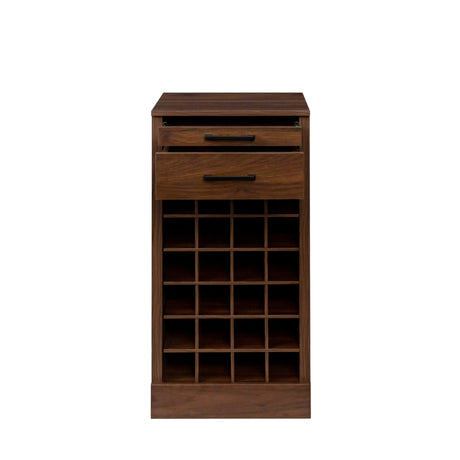 Walnut Modular Bar Cabinet for 24 Bottles w/ Drawers - Joysource