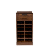 Walnut Modular Bar Cabinet for 24 Bottles w/ Drawers - Joysource