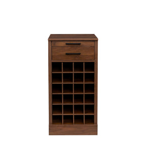 Walnut Modular Bar Cabinet for 24 Bottles w/ Drawers - Joysource