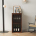 Modular Bar Cabinet in Walnut w/ Shelves & Glasses Holder - Joysource