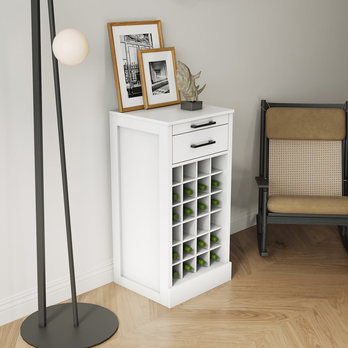 Modular Bar Cabinet for 24 Bottles w/ Drawers - Joysource