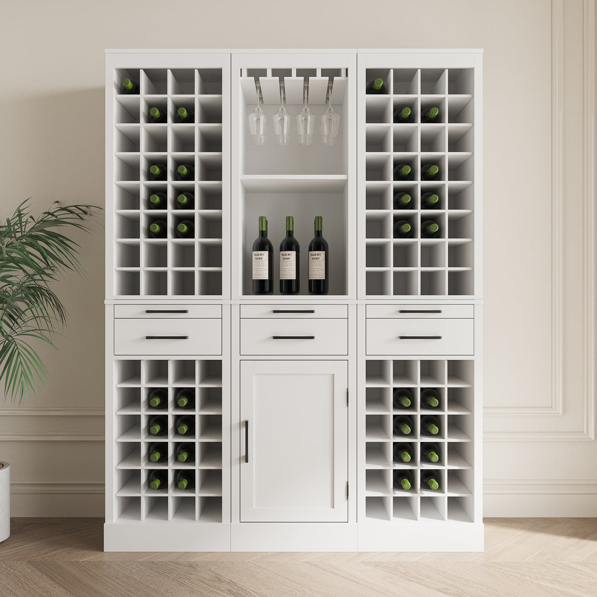 Modular Bar Cabinet for 24 Bottles w/ Drawers - Joysource