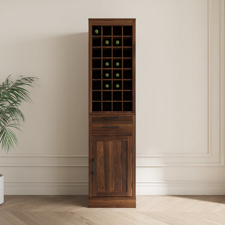 Modular Wine Bar Cabinet Buffet Cabinet in Walnut - Joysource