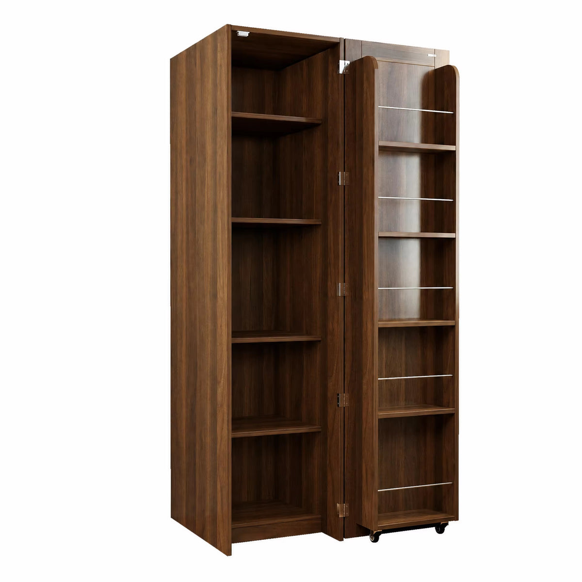 22" Deep Narrow Pantry Cabinet with Door Shelves & Interior Storage
