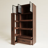 71" Kitchen Pantry Cabinet w/ Pull-Out Storage Shelves, Drawer & Microwave Stand