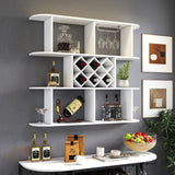 3-Tier Wall-Mounted Wine Rack w/ Glass Holder for Dining Room & Home Bar