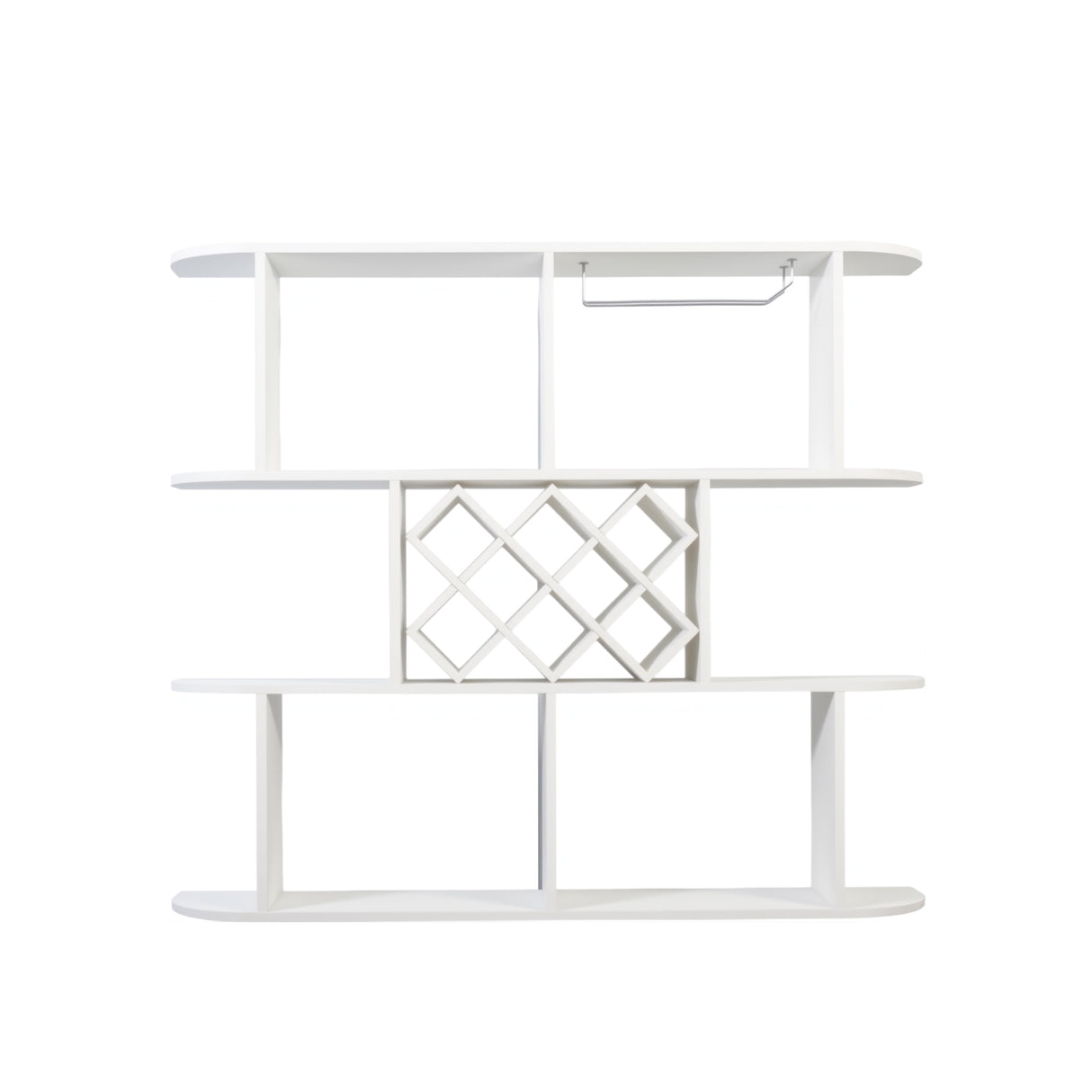 3-Tier Wall-Mounted Wine Rack w/ Glass Holder for Dining Room & Home Bar