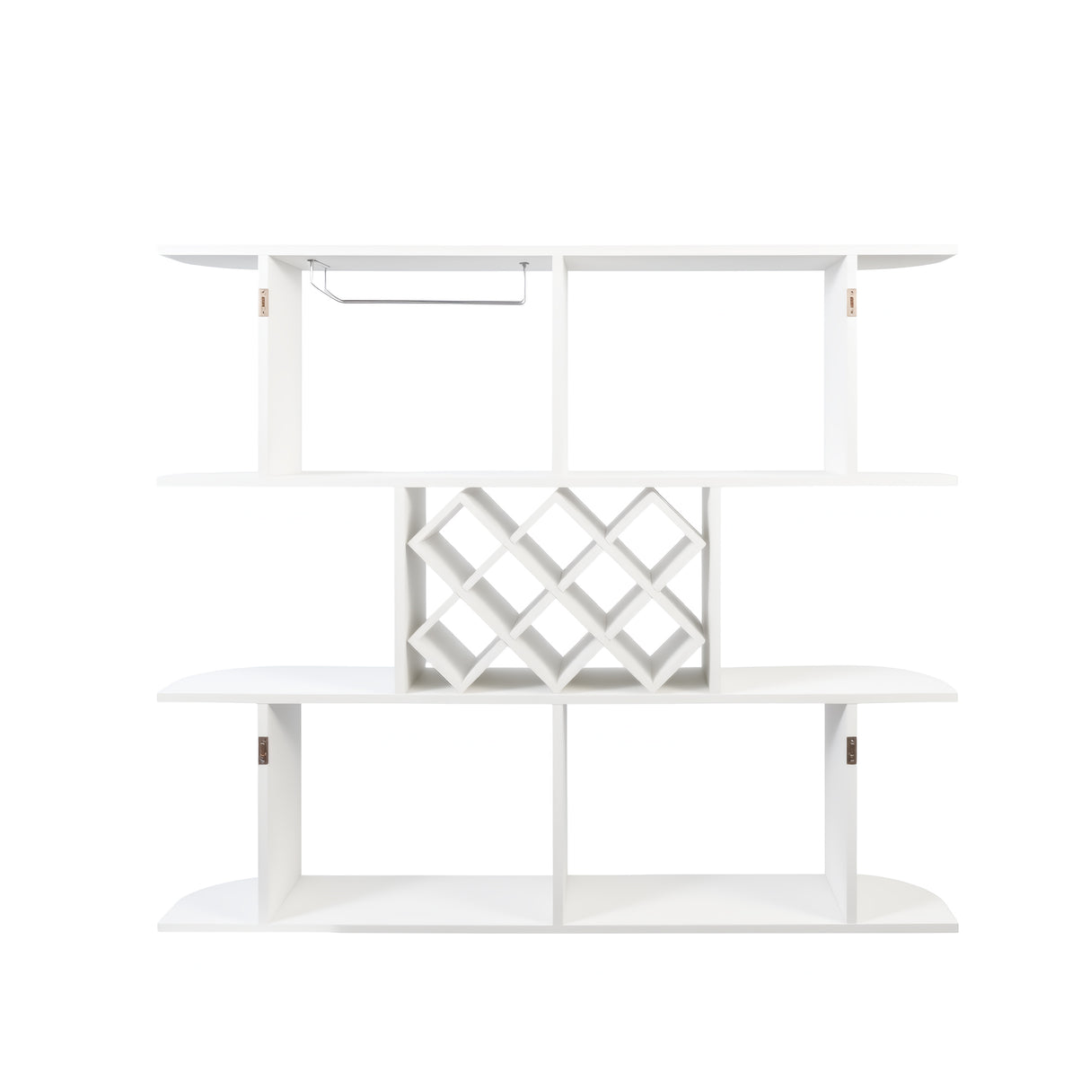 3-Tier Wall-Mounted Wine Rack w/ Glass Holder for Dining Room & Home Bar