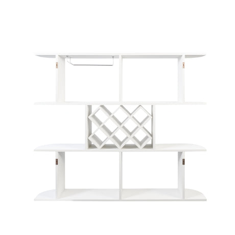 3-Tier Wall-Mounted Wine Rack w/ Glass Holder for Dining Room & Home Bar