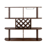 3-Tier Wall-Mounted Wine Rack w/ Glass Holder for Dining Room & Home Bar