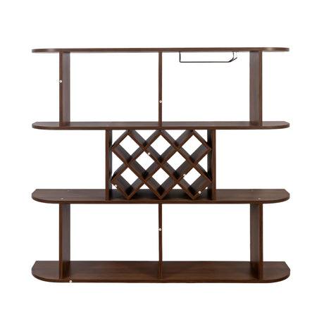 3-Tier Wall-Mounted Wine Rack w/ Glass Holder for Dining Room & Home Bar